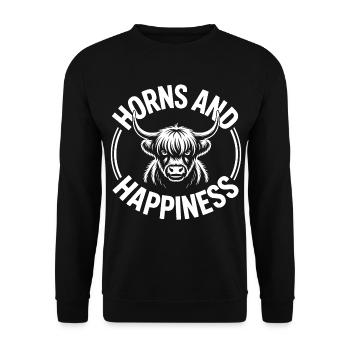 Highland Cow / Highland Beef – I Love Highlands - Unisex Sweatshirt - black - Front - Alina (178cm) & Michal (187cm)