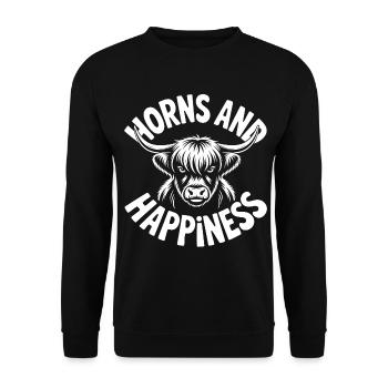 Highland Cow / Highland Beef – I Love Highlands - Unisex Sweatshirt - black - Front - Alina (178cm) & Michal (187cm)