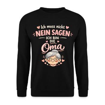 Mamie, je n’ai pas besoin de dire non, drôle - Sweat-shirt Unisexe - noir - Devant - Alina (178cm) & Michal (187cm)