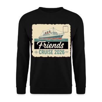 Croisière Friends Millésime 2026 - Sweat-shirt Unisexe - noir - Devant - Alina (178cm) & Michal (187cm)