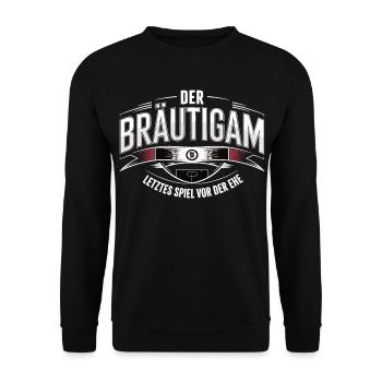 Groom Last game before marriage Bachelor party - Unisex Sweatshirt - black - Front - Alina (178cm) & Michal (187cm)