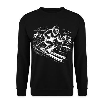 Skieurs Sasquatch Bigfoot en montagne - Sweat-shirt Unisexe - noir - Devant - Alina (178cm) & Michal (187cm)