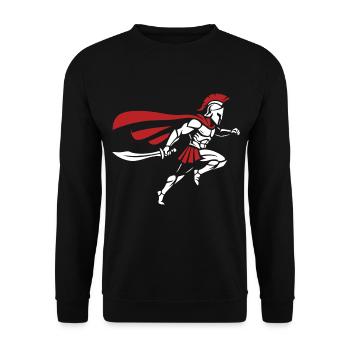 Spartan Sprint Sword Maskottchen Spartan Runner - Unisex Pullover - Schwarz - Vorne - Alina (178cm) & Michal (187cm)