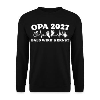 Grandpa 2027: Soon it's getting serious Pregnancy - Unisex Sweatshirt - black - Front - Alina (178cm) & Michal (187cm)