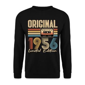 70th birthday, 70 years, original 1956 - Unisex Sweatshirt - black - Front - Alina (178cm) & Michal (187cm)