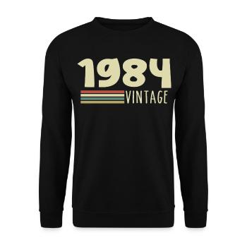 1984-Jubiläum-1984-retro-1984 - Unisex Pullover - Schwarz - Vorne - Alina (178cm) & Michal (187cm)