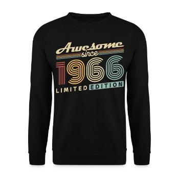 Cadeau de 60e anniversaire 1966 Vintage Retro - Sweat-shirt Unisexe - noir - Devant - Alina (178cm) & Michal (187cm)