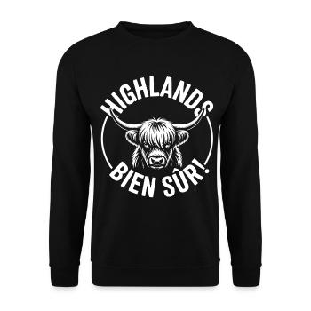 Highland Cow Bien Sûr - Sweat-shirt Unisexe - noir - Devant - Alina (178cm) & Michal (187cm)