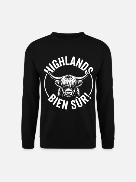 Highland Cow Bien Sûr - Sweat-shirt Unisexe - noir