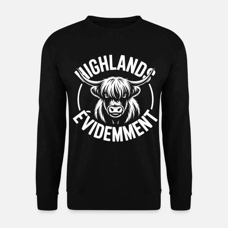 Highland-Kuh-Logo - Unisex Pullover - Schwarz