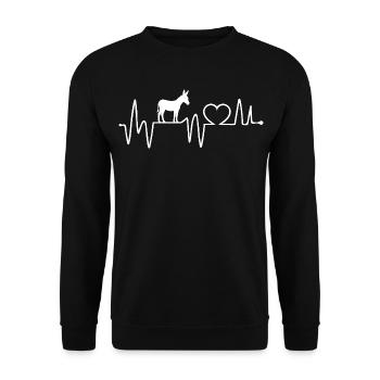 Eselliebhaber Geschenk Leidenschaft Bauernhoftiere - Unisex Pullover - Schwarz - Vorne - Alina (178cm) & Michal (187cm)