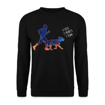 Canicross 6 Legs - Unisex Pullover - Schwarz - Vorne - Alina (178cm) & Michal (187cm)