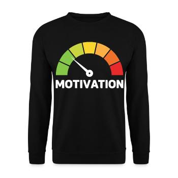 Motivation Anzeige Lustig Akku - Unisex Pullover - Schwarz - Vorne - Alina (178cm) & Michal (187cm)