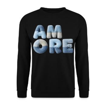 Patchwork Amore cadeau romantique pour partenaire - Sweat-shirt Unisexe - noir - Devant - Alina (178cm) & Michal (187cm)