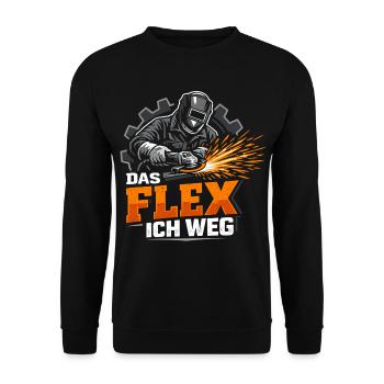 Handwerker Das Flex Ich Weg Lustig - Unisex Pullover - Schwarz - Vorne - Alina (178cm) & Michal (187cm)