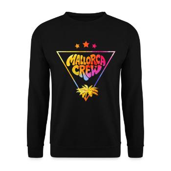 Mallorca Crew Palm Trees Color Flash - Unisex Sweatshirt - black - Front - Alina (178cm) & Michal (187cm)