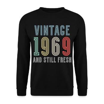 1969 vintage - Unisex Sweatshirt - black - Front - Alina (178cm) & Michal (187cm)