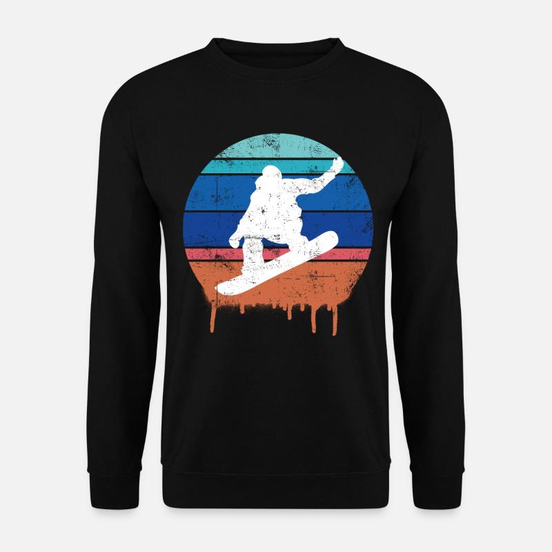 Snowboard Retro - Unisex Pullover - Schwarz