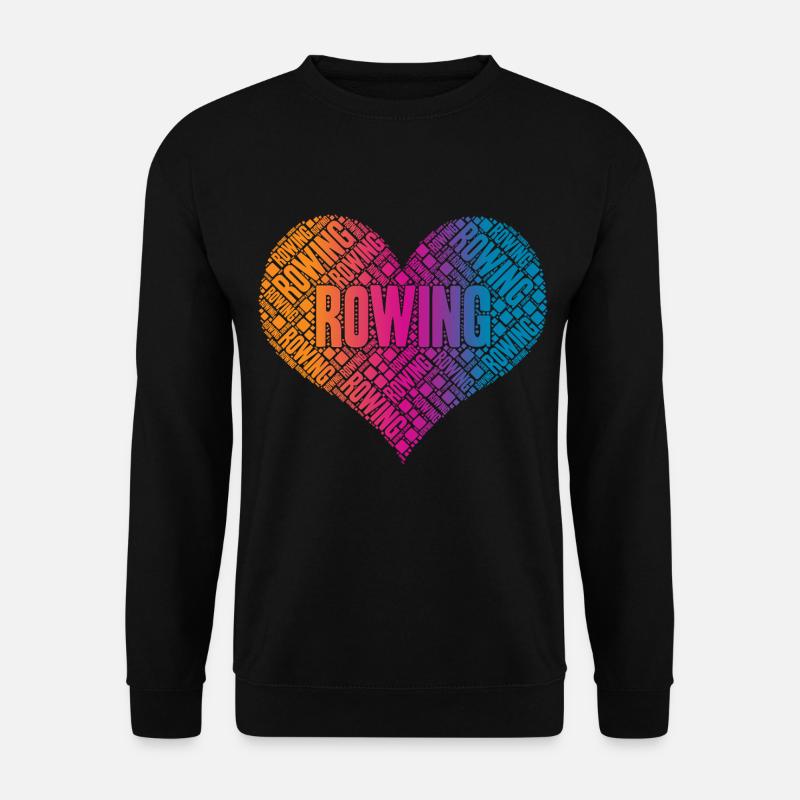 Rowing Rudern Herz - Unisex Pullover - Schwarz