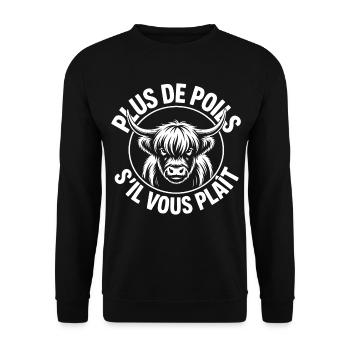Taureau Highland Monochrome Circulaire - Sweat-shirt Unisexe - noir - Devant - Alina (178cm) & Michal (187cm)