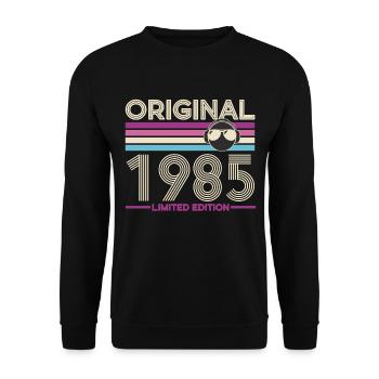 Originale Retro Limited Edition von 1985 - Unisex Pullover - Schwarz - Vorne - Alina (178cm) & Michal (187cm)