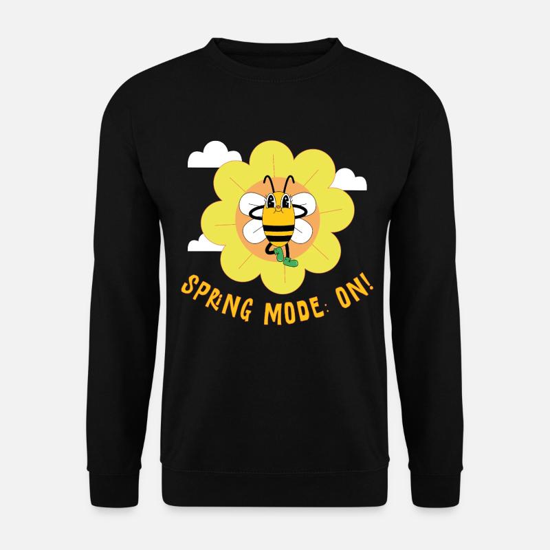 Spring Mode On – Cheerful Spring Motif - Unisex Sweatshirt - black