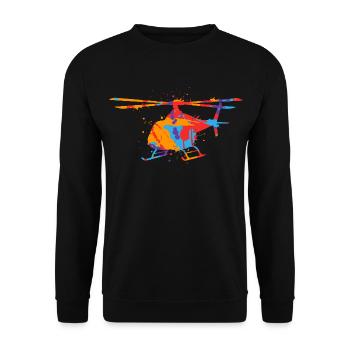 Helicopter Colorful Pilot Kids Boys Helicopter - Unisex Sweatshirt - black - Front - Alina (178cm) & Michal (187cm)