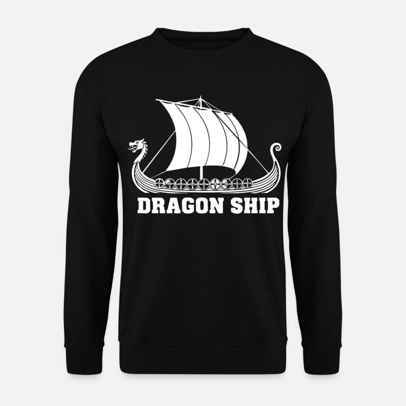 Drakkar-Drachen-Schiff Wikinger-Norse-Schiff - Unisex Pullover - Schwarz