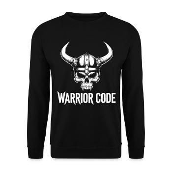 Warrior Code Skull Viking Norse Horned Helmet - Unisex Sweatshirt - black - Front - Alina (178cm) & Michal (187cm)