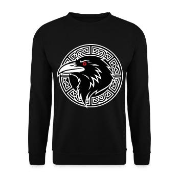 Corbeau d'Odin Huginn Muninn Viking Rune Mascotte - Sweat-shirt Unisexe - noir - Devant - Alina (178cm) & Michal (187cm)