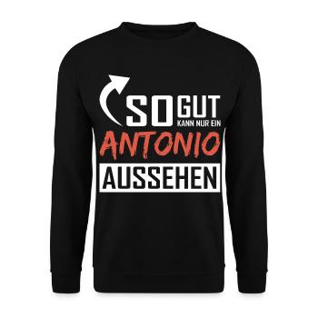 So gut kann nur ein Antonio aussehen - Unisex Pullover - Schwarz - Vorne - Alina (178cm) & Michal (187cm)