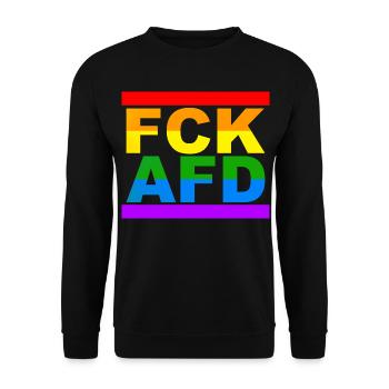 FCK AfD - Unisex Sweatshirt - black - Front - Alina (178cm) & Michal (187cm)