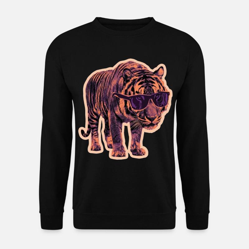 Tiger Sonnenbrille Risographie - Unisex Pullover - Schwarz