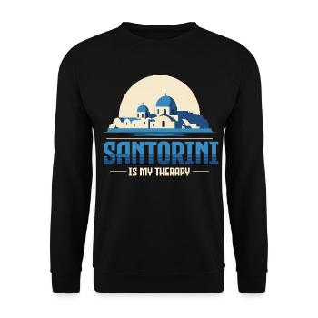 Santorini - Unisex Sweatshirt - black - Front - Alina (178cm) & Michal (187cm)