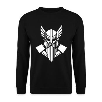 Viking Winged Geometric Valkyrie Modern Mascot - Unisex Sweatshirt - black - Front - Alina (178cm) & Michal (187cm)