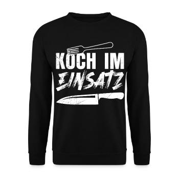 Küchenchef KOCH IM EINSATZ Lustiges - Unisex Pullover - Schwarz - Vorne - Alina (178cm) & Michal (187cm)