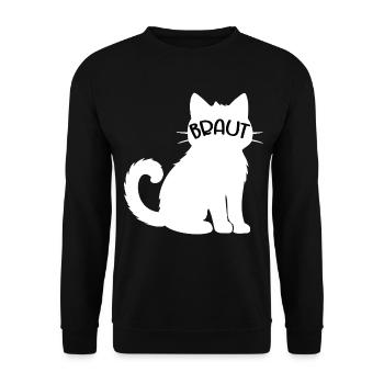 Hochzeit Katzen Braut - Unisex Pullover - Schwarz - Vorne - Alina (178cm) & Michal (187cm)