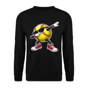 Softball Dabbing - Unisex Pullover - Schwarz - Vorne - Alina (178cm) & Michal (187cm)