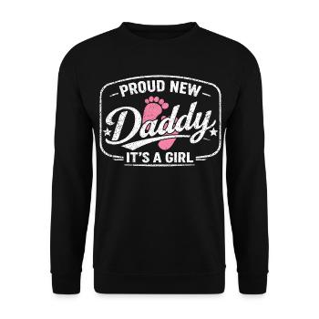 Futur papa et père biologique, fille biologique - Sweat-shirt Unisexe - noir - Devant - Alina (178cm) & Michal (187cm)
