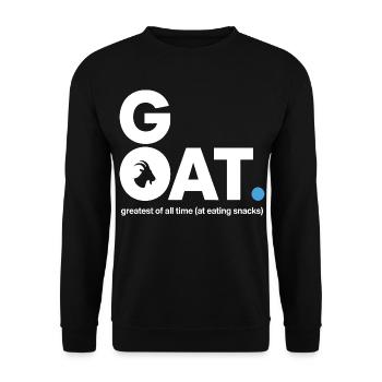 GOAT Snack Saying - Unisex Sweatshirt - black - Front - Alina (178cm) & Michal (187cm)