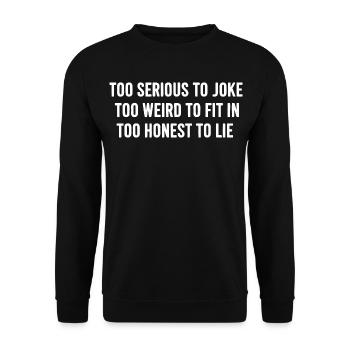Déclaration : Humour introverti - Sweat-shirt Unisexe - noir - Devant - Alina (178cm) & Michal (187cm)