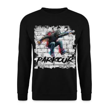 Parkour - Unisex Sweatshirt - black - Front - Alina (178cm) & Michal (187cm)