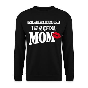 Cool Mom Shirt – Funny Kiss Mothers Day Gift - Unisex Sweatshirt - black - Front - Alina (178cm) & Michal (187cm)
