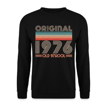 50e anniversaire original de l’old school de 1976 - Sweat-shirt Unisexe - noir - Devant - Alina (178cm) & Michal (187cm)