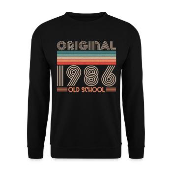 40e anniversaire original de l’old school de 1986 - Sweat-shirt Unisexe - noir - Devant - Alina (178cm) & Michal (187cm)