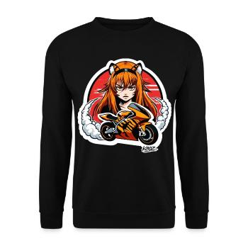 Tiger Rider Motorcycle Girl - Unisex Sweatshirt - black - Front - Alina (178cm) & Michal (187cm)