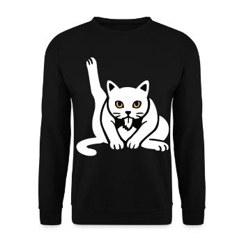 Funny Cat Cats Cat Lover Kitten - Unisex Sweatshirt - black - Front - Alina (178cm) & Michal (187cm)
