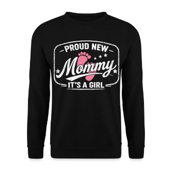 Future maman et mère enceinte, fille biologique - Sweat-shirt Unisexe - noir - Devant - Alina (178cm) & Michal (187cm)