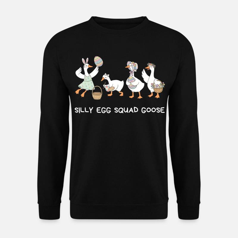 Silly Egg Squad Goose Ostern - Unisex Pullover - Schwarz
