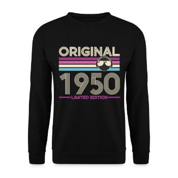 Original 1950 Édition Vintage - Sweat-shirt Unisexe - noir - Devant - Alina (178cm) & Michal (187cm)